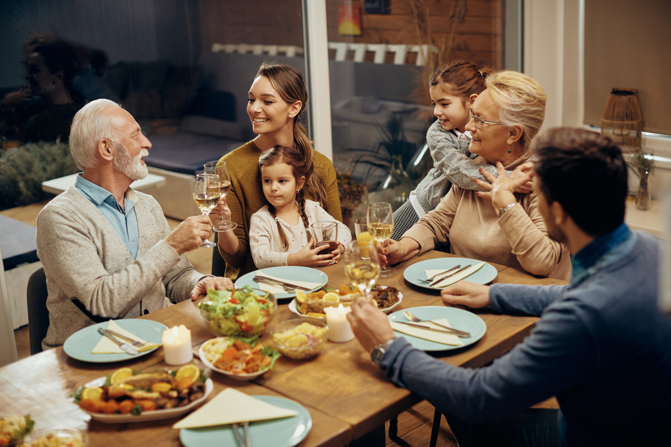 A toast for many upcoming family dinners!